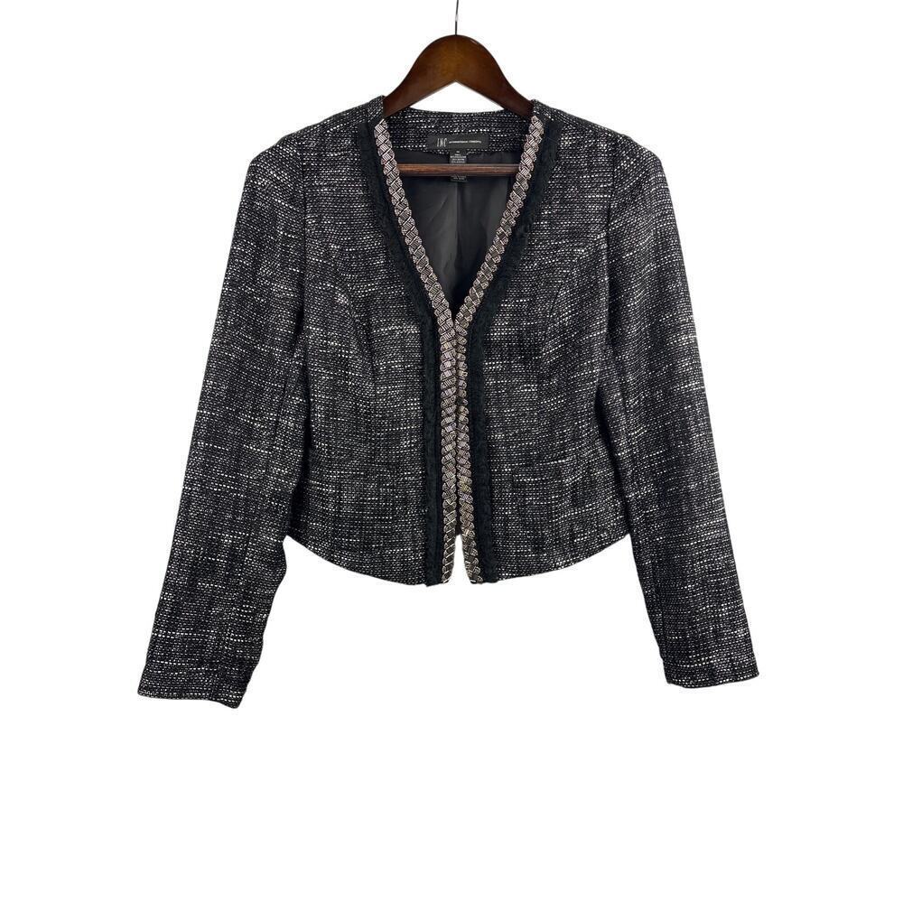Women’s I.N.C Medium Black & White Blazer w/ Silver Beading